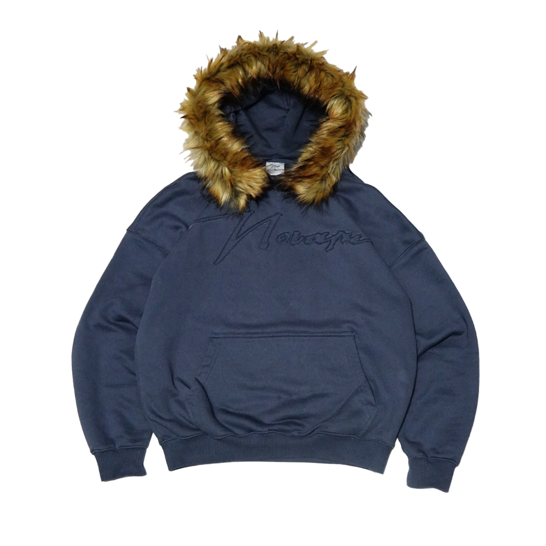 Removable Fur Hoodie - Iconic Blue